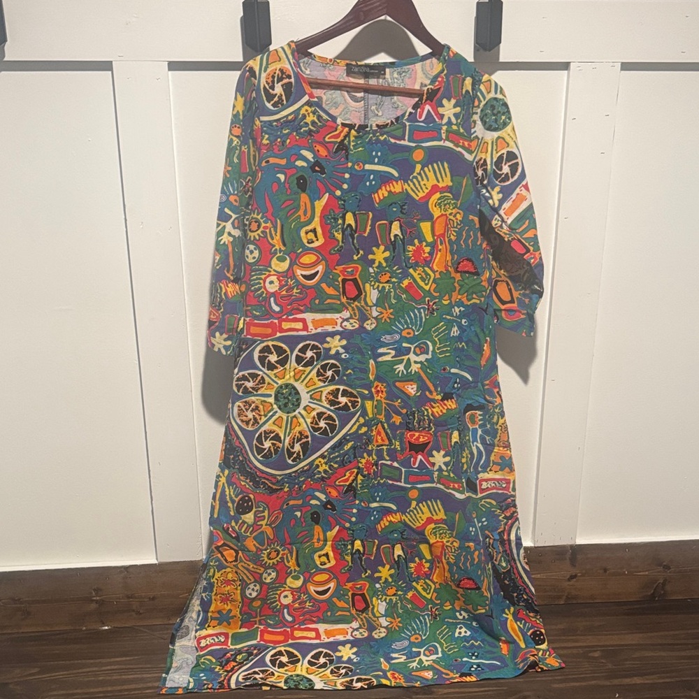 Zanzea Colorful Abstract Midi Dress